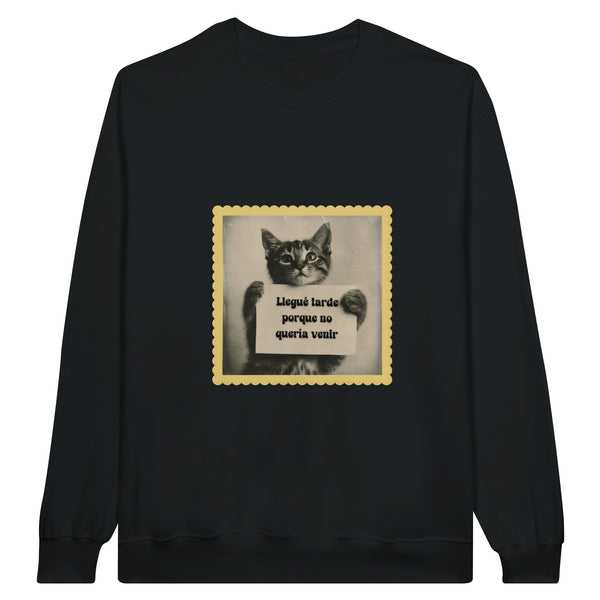 Sudadera Unisex Estampado de Gato "Excusa Retro"