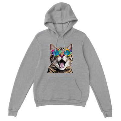 Sudadera con capucha unisex estampado de gato "Rainbow Glasses" Gelato