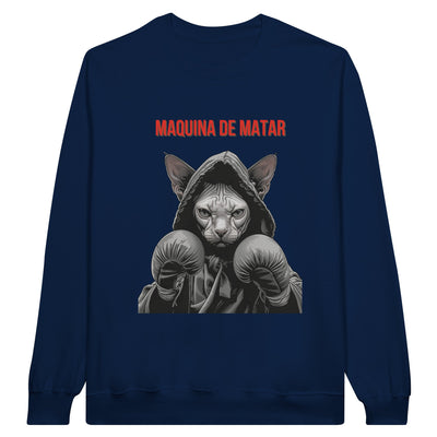 Sudadera Unisex Estampado de Gato "Maquina de matar" Michilandia