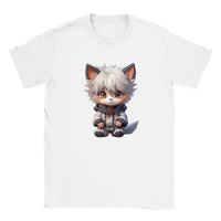 Camiseta júnior unisex estampado de gato "KiruCat: El Neko Asesino" Michilandia | La tienda online de los amantes de gatos