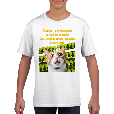 Camiseta júnior unisex estampado de gato 