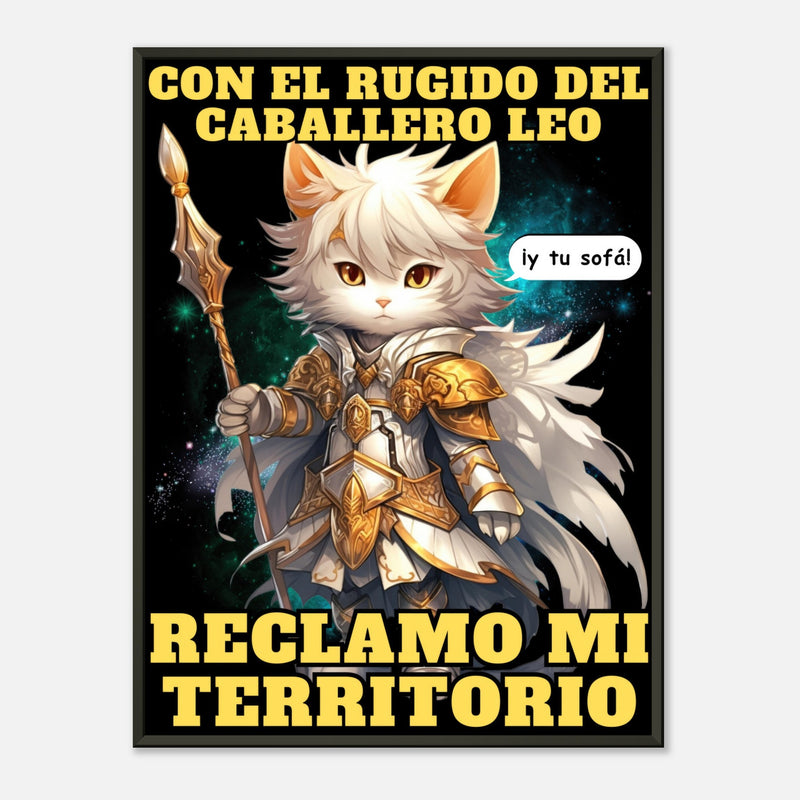 Póster Semibrillante de Gato con Marco Metal "Caballero del Sofá" Michilandia | La tienda online de los amantes de gatos