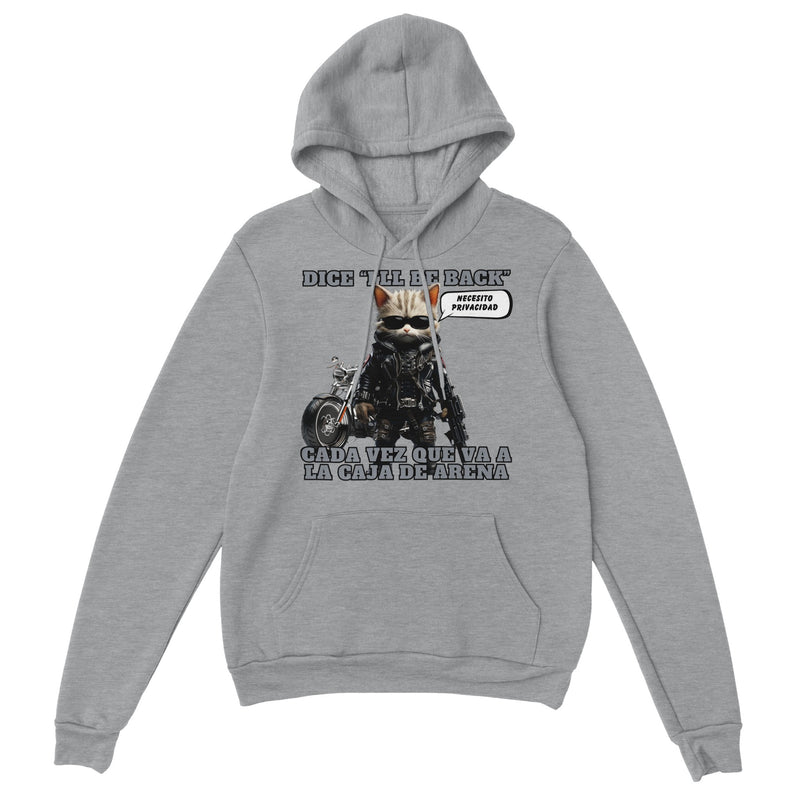 Sudadera con capucha unisex estampado de gato "I'll Be Back" Michilandia | La tienda online de los amantes de gatos