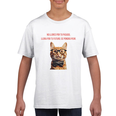 Camiseta Junior Unisex Estampado de Gato 