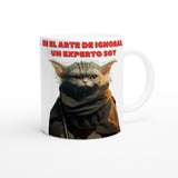 Taza Blanca con Impresión de Gato "Yoda Miau" Michilandia | La tienda online de los fans de gatos