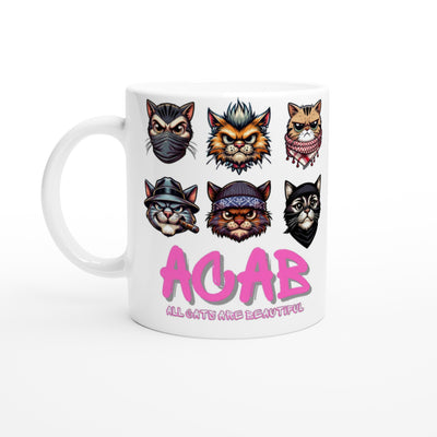 Taza Blanca con Impresión de Gato 