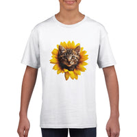 Camiseta Junior Unisex Estampado de Gato 