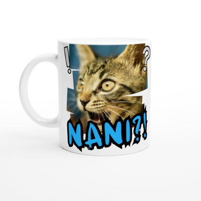 Taza Blanca con Impresión de Gato 