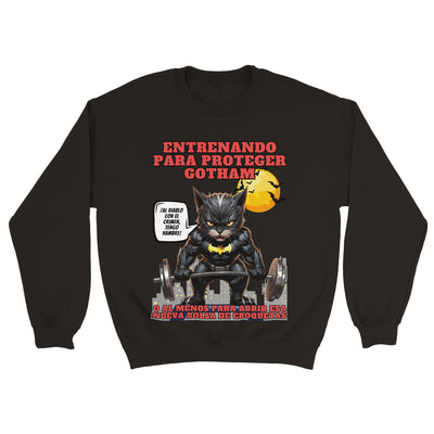 Sudadera Unisex Estampado de Gato "Entrenamiento Nocturno" Michilandia | La tienda online de los amantes de gatos