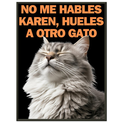 Póster Semibrillante de Gato con Marco Metal 