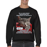 Sudadera Unisex Estampado de Gato "Cinéfilo Dormilón" Michilandia | La tienda online de los amantes de gatos