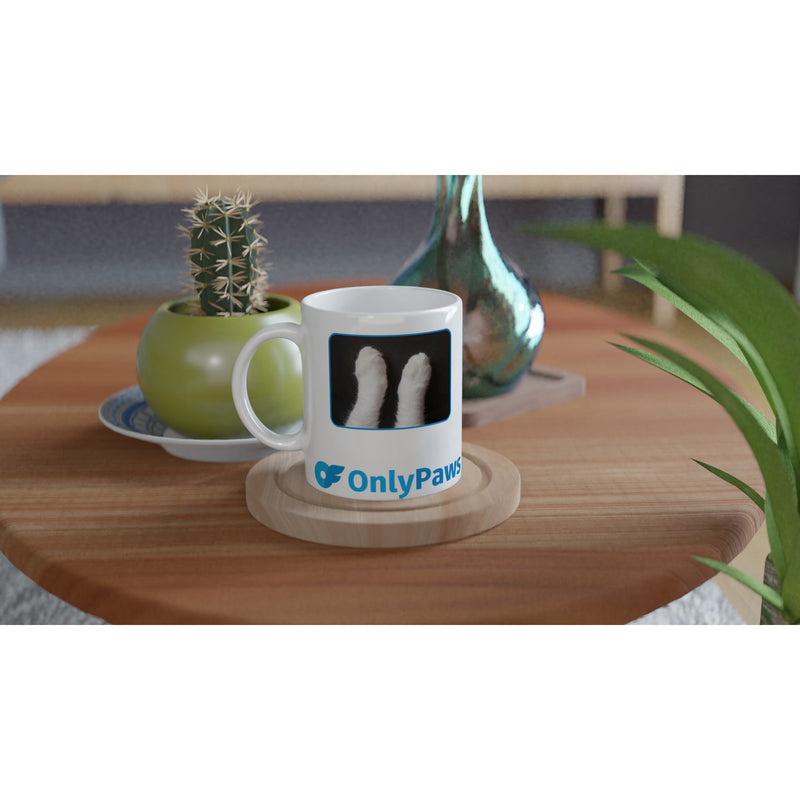 Taza Blanca con Impresión de Gato "Only Paws" Michilandia | La tienda online de los fans de gatos