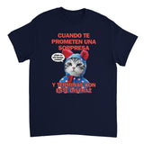 Camiseta Unisex Estampado de Gato "Sorpresa Dudosa" Michilandia | La tienda online de los fans de gatos