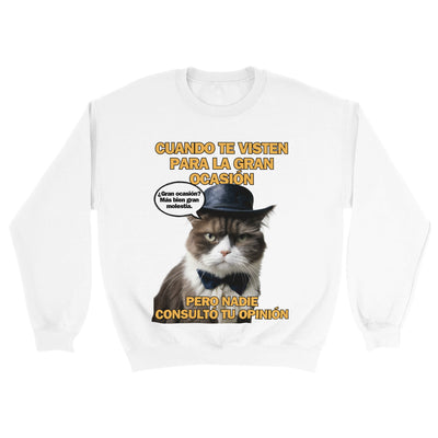 Sudadera Unisex Estampado de Gato "Dilema de Gala" Michilandia | La tienda online de los fans de gatos