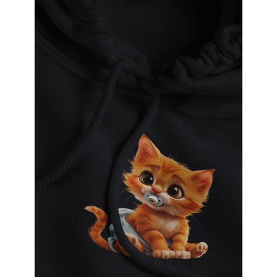 Sudadera con Capucha Unisex Estampado de Gato "Miau en Pañales" Michilandia