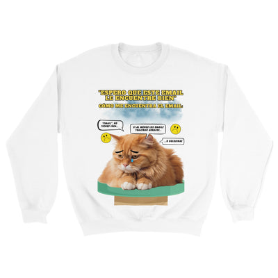 Sudadera unisex estampado de gato "Melancolía Digital" Michilandia | La tienda online de los amantes de gatos