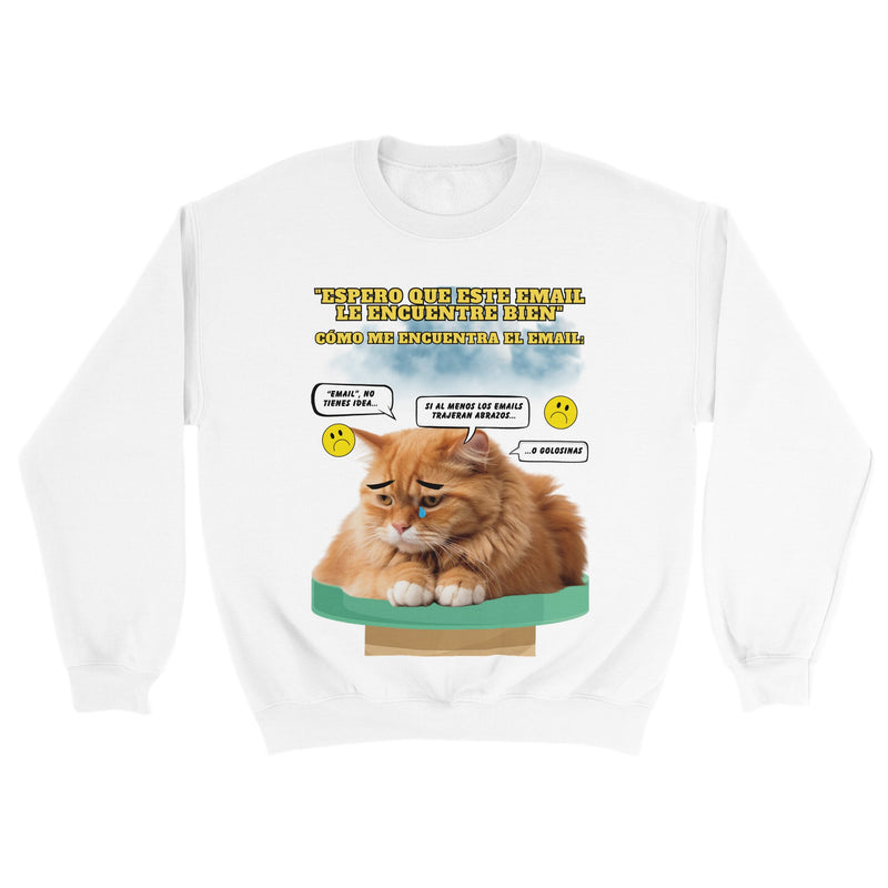 Sudadera unisex estampado de gato "Melancolía Digital" Michilandia | La tienda online de los amantes de gatos