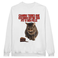 Sudadera Unisex Estampado de Gato "Fit o Feliz" Michilandia | La tienda online de los fans de gatos