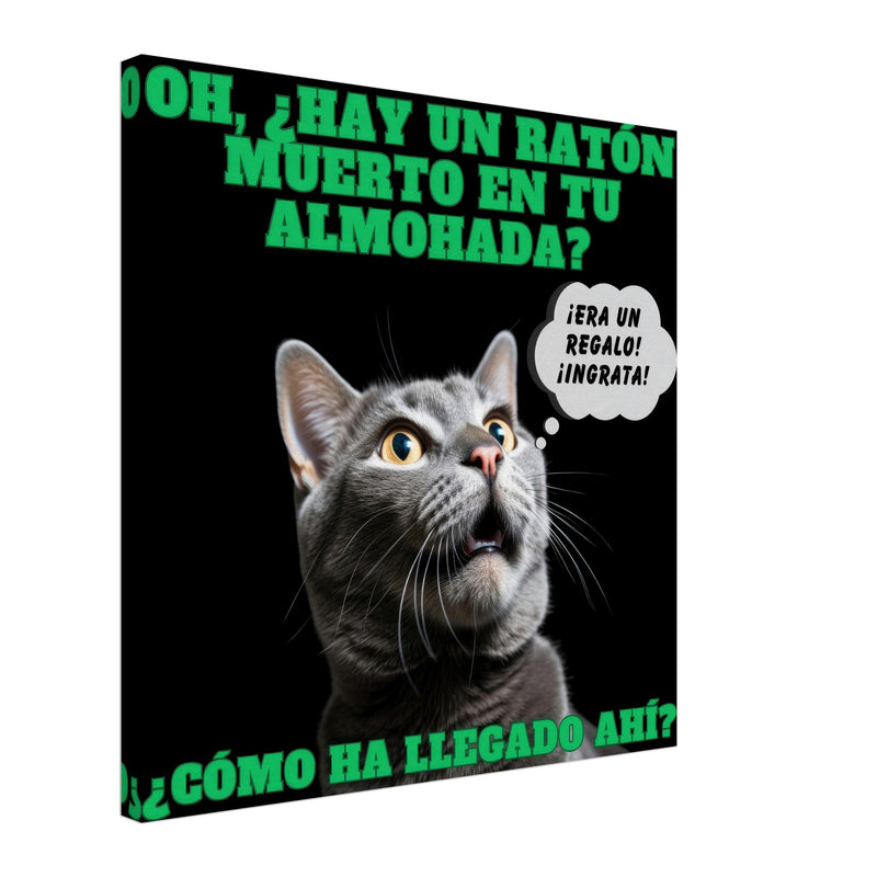 Lienzo de Gato "Regalo Sorpresa" Michilandia | La tienda online de los amantes de gatos