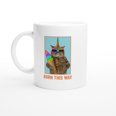 Taza Blanca con Impresión de Gato 