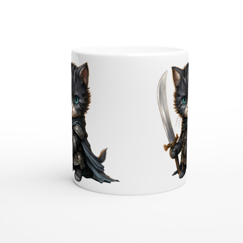 Taza blanca con impresión de gato "Berserkitty" Michilandia | La tienda online de los amantes de gatos