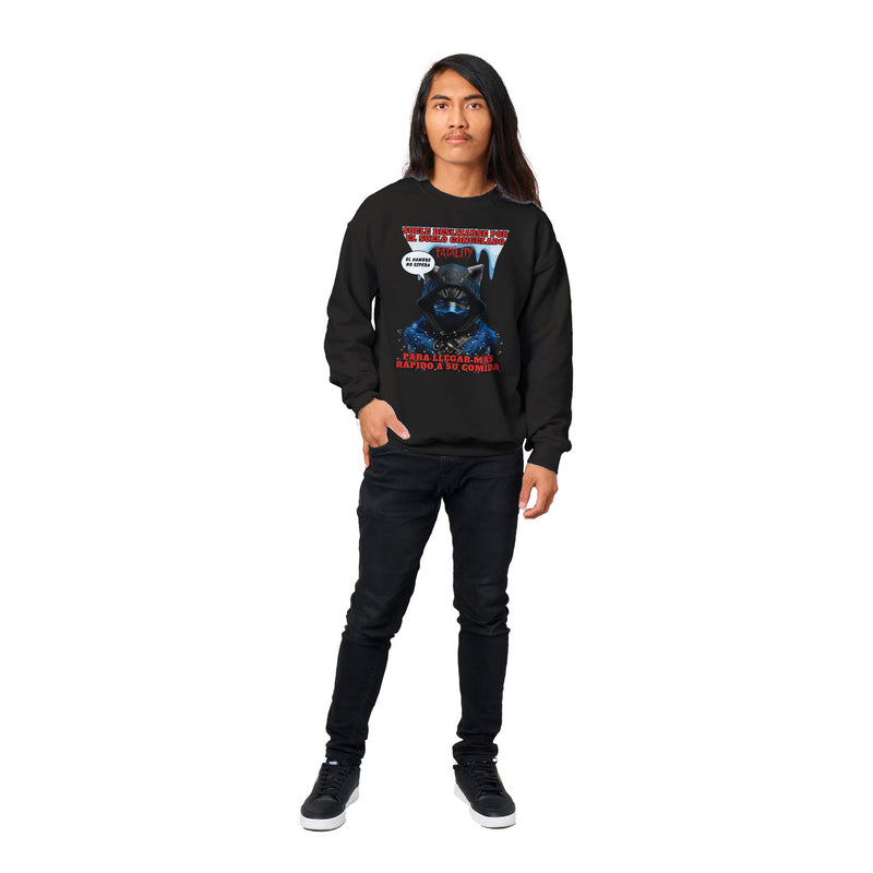 Sudadera unisex estampado de gato "Hambre Mortal" Michilandia | La tienda online de los amantes de gatos