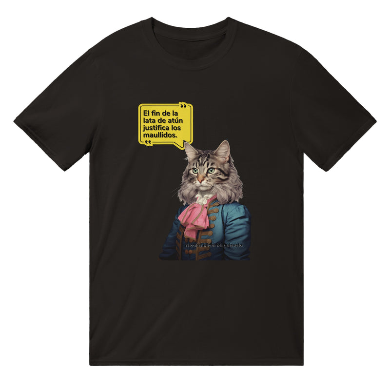 Camiseta unisex estampado de gato "Nicolás Michi Maquiavelo" Michilandia | La tienda online de los amantes de gatos