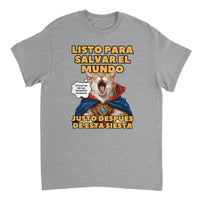 Camiseta Unisex Estampado de Gato "Héroe Descansando" Michilandia | La tienda online de los fans de gatos