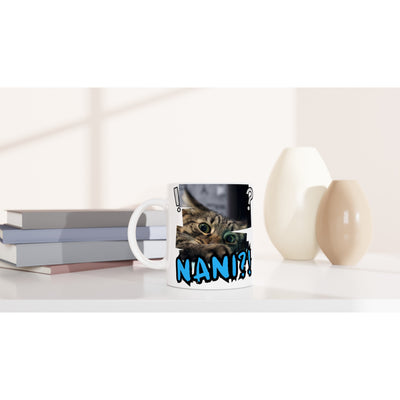 Taza Blanca con Impresión de Gato "Sorpresa Felina" Michilandia | La tienda online de los amantes de gatos