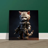 Panel de aluminio impresión de gato "War Meowchine" Gelato