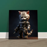 Panel de aluminio impresión de gato "War Meowchine"