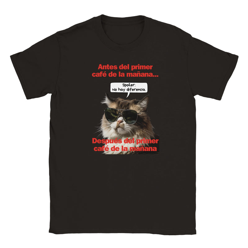 Camiseta Junior Unisex Estampado de Gato "Amanecer Grumpy" Michilandia | La tienda online de los fans de gatos