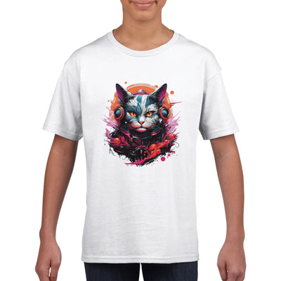 Camiseta Junior Unisex Estampado de Gato 