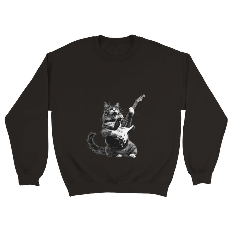 Sudadera Unisex Estampado de Gato "Rocker Miau" Michilandia | La tienda online de los fans de gatos