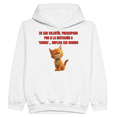 Sudadera con capucha júnior estampado de gato 