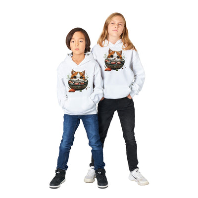 Sudadera con capucha júnior estampado de gato "Sushi y Ronroneos" Michilandia | La tienda online de los fans de gatos