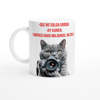 Taza Blanca con Impresión de Gato "Fotógrafo Miau" Michilandia