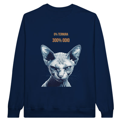 Sudadera Unisex Estampado de Gato "Sphynx Implacable" Michilandia