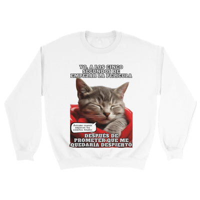 Sudadera Unisex Estampado de Gato "Cinéfilo Dormilón" Michilandia | La tienda online de los amantes de gatos