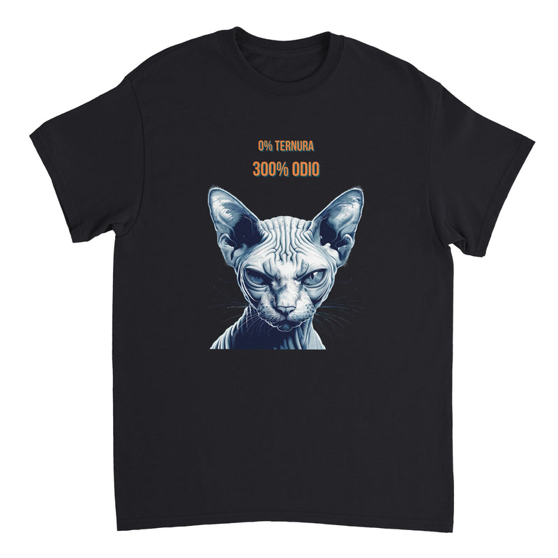 Camiseta Unisex Estampado de Gato "Sphynx Implacable" Michilandia