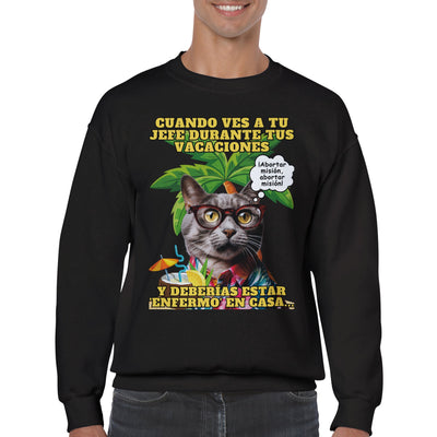 Sudadera unisex estampado de gato 