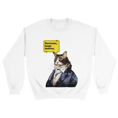 Sudadera unisex estampado de gato "René Michi Descartes" Michilandia | La tienda online de los amantes de gatos