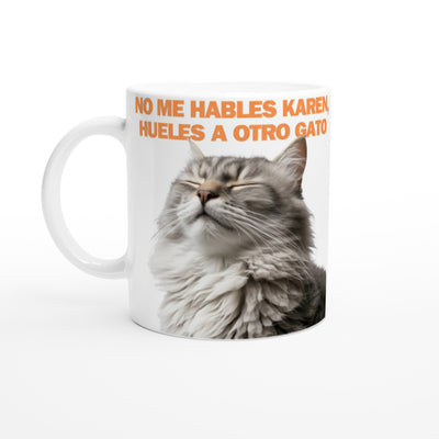 Taza Blanca con Impresión de Gato 