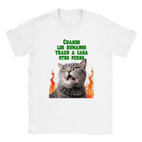 Camiseta unisex estampado de gato "¿Otro perro?" Gelato
