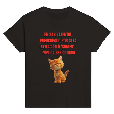 Camiseta Junior Unisex Estampado de Gato "San Miaulentín" Michilandia | La tienda online de los fans de gatos