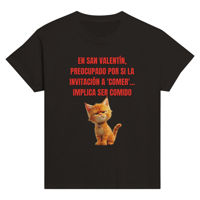 Camiseta Junior Unisex Estampado de Gato "San Miaulentín" Michilandia | La tienda online de los fans de gatos