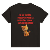 Camiseta Junior Unisex Estampado de Gato "San Miaulentín" Michilandia | La tienda online de los fans de gatos