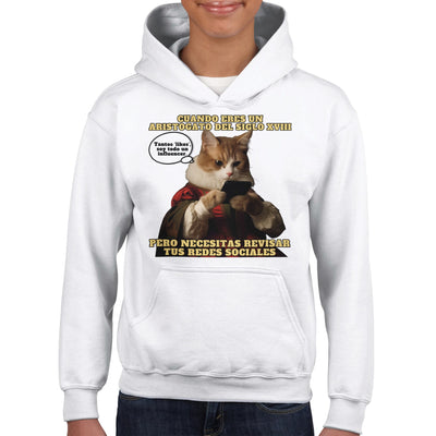 Sudadera con capucha júnior estampado de gato 