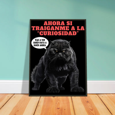 Póster Semibrillante de Gato con Marco Metal 