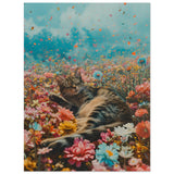 Panel de aluminio impresión de gato "Paz Floral Felina" Michilandia | La tienda online de los fans de gatos